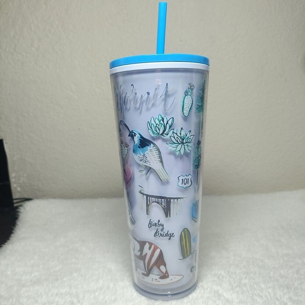 Starbucks 24oz Venti California The Golden State 2019 Cold Cup Tumbler See Lid